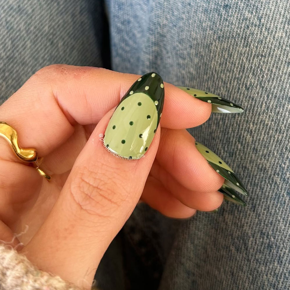 Two-Tone Dots for Polka Dot Nail Design