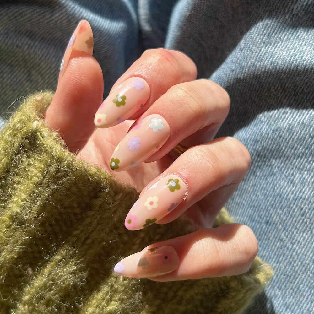 Soap Nail Design for Almond Nails