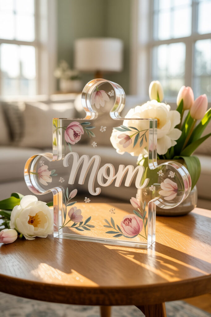 Engraved Puzzle Piece Family Keepsake