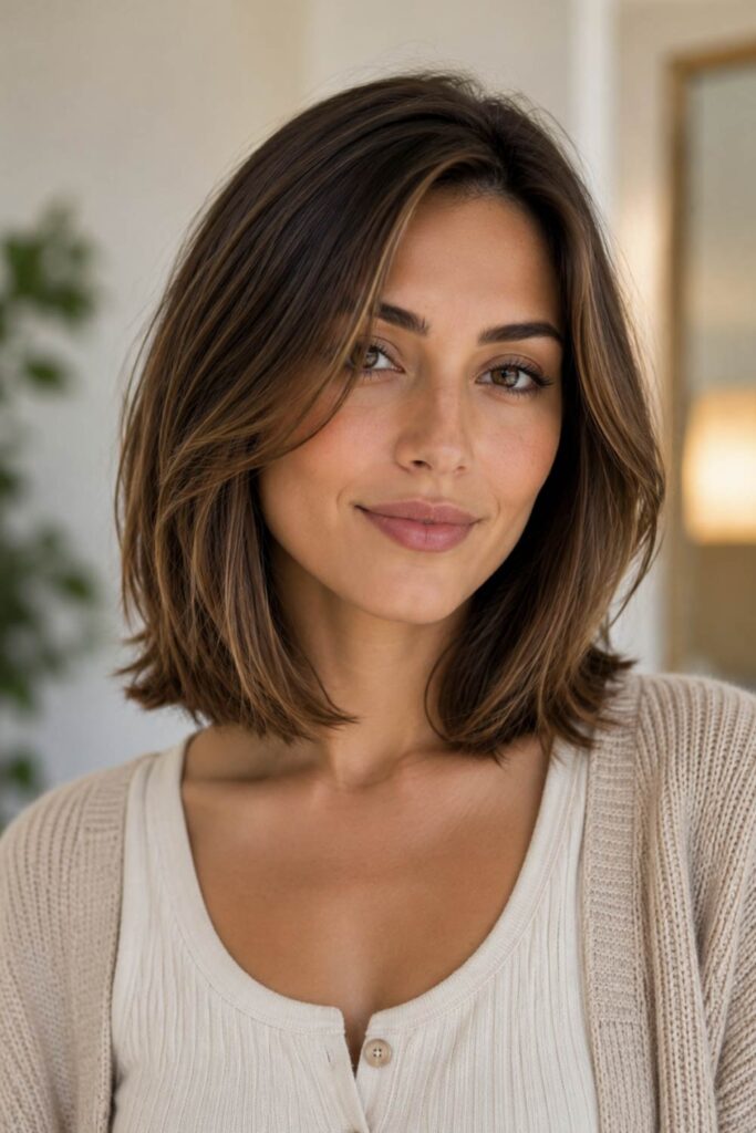Low-Maintenance Shoulder-Length Layered Bob