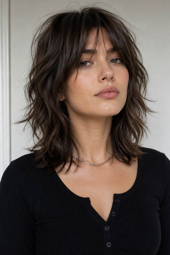 Textured Wolf Cut For Shoulder-Length Hair